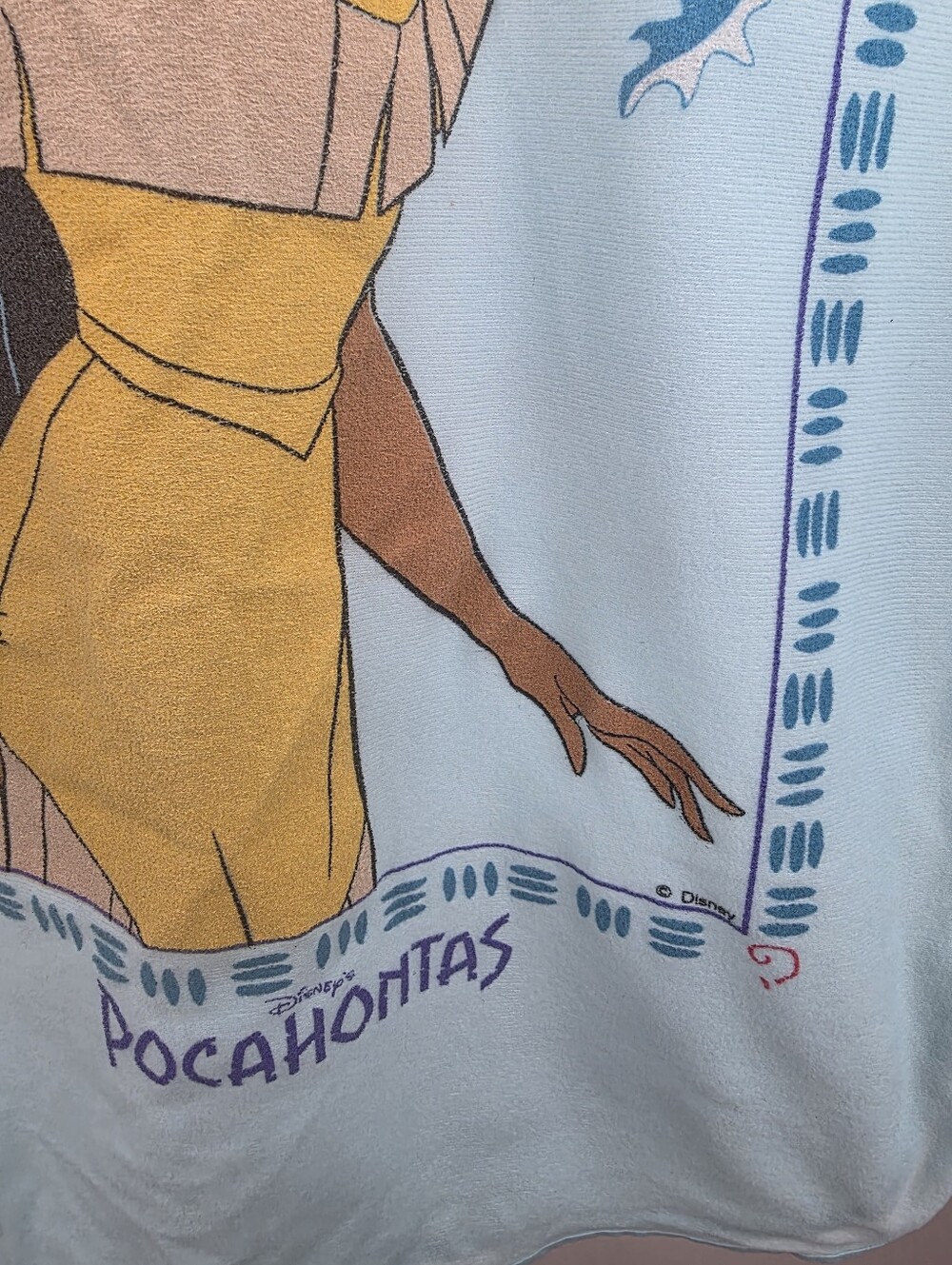 Disney Pocahontas Vintage 90's Kids Light Blue Long Sleeve Sleepwear Nightgown L - Picture 2 of 11